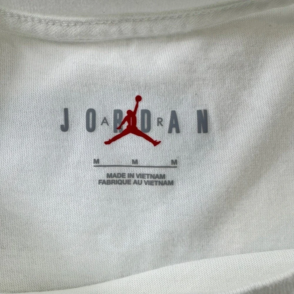 Jordan Jumpman Graphic T-Shirt Mens Medium White Orange DH8972-100 Nike Tee